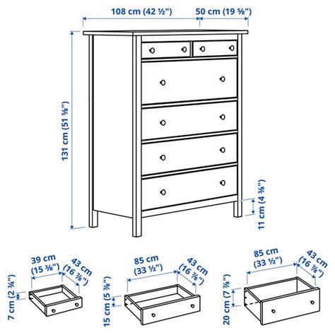 HEMNES cassettiera con 6 cassetti, grigio trattato con mordente 